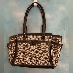 Chaps Black and White Shoulder Bag